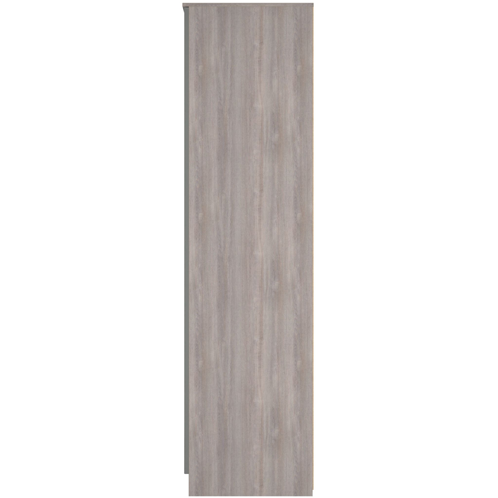Crowndale Milan 2 Door Grey Gloss and Grey Oak Tall Wardrobe Ready Assembled Image 3