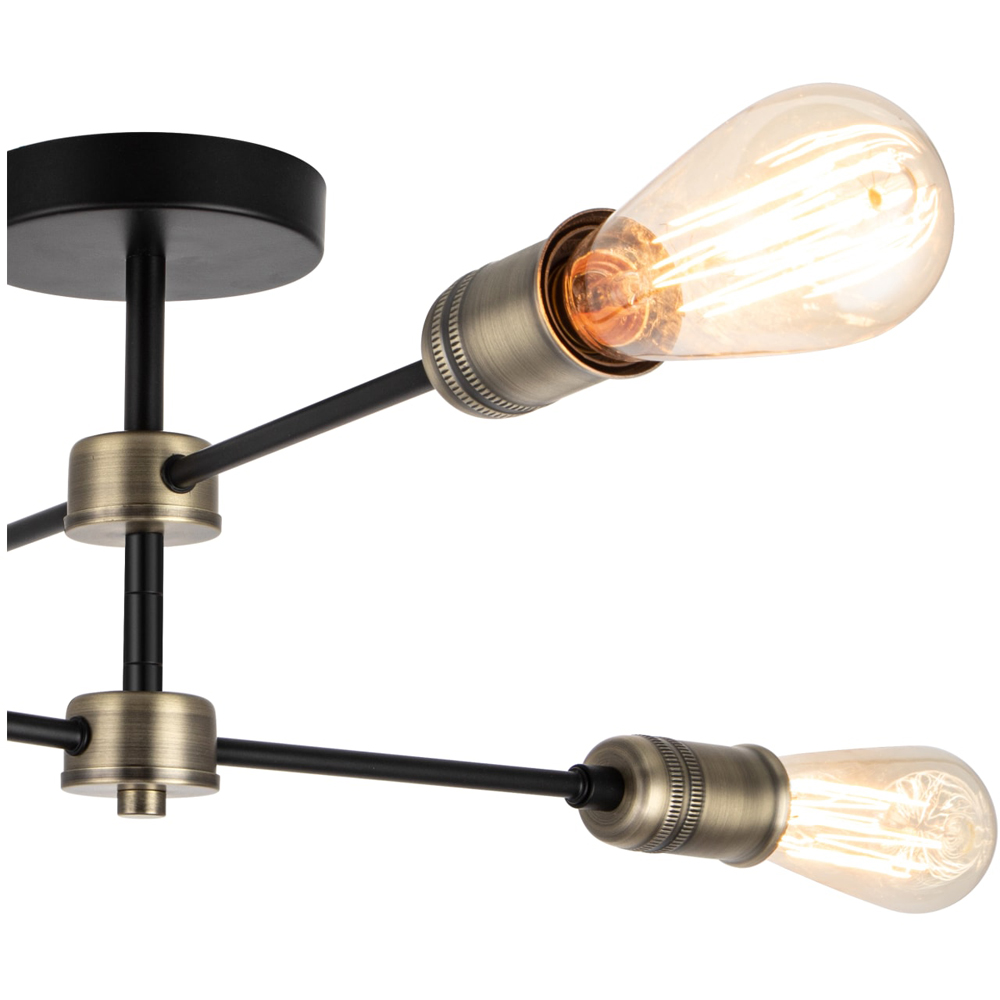 Cosylyte Linton 4 Light Matt Antique Brass Ceiling Light Image 4