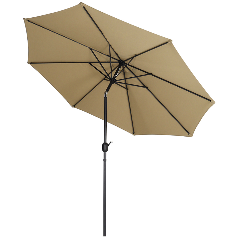 Living and Home Dark Grey LED Cantilever Parasol with Cross Base and Square Base 3m Image 3