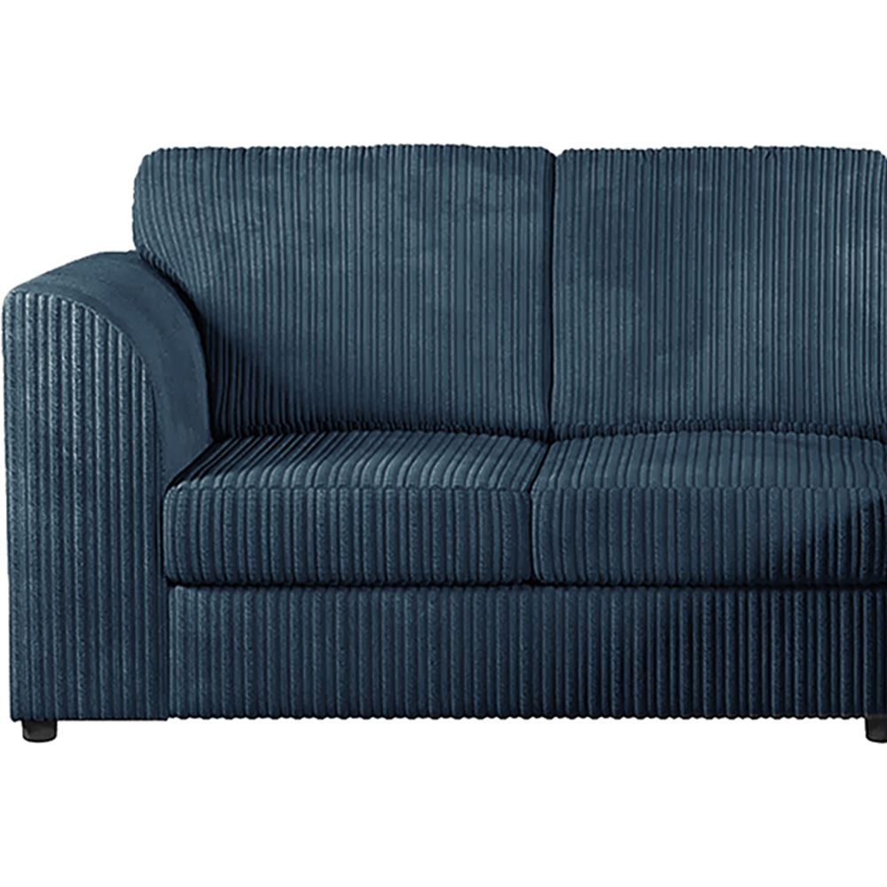 Luxor 4 Seater Navy Blue Jumbo Cord Full Back Right Hand L Shape Corner Sofa Image 3