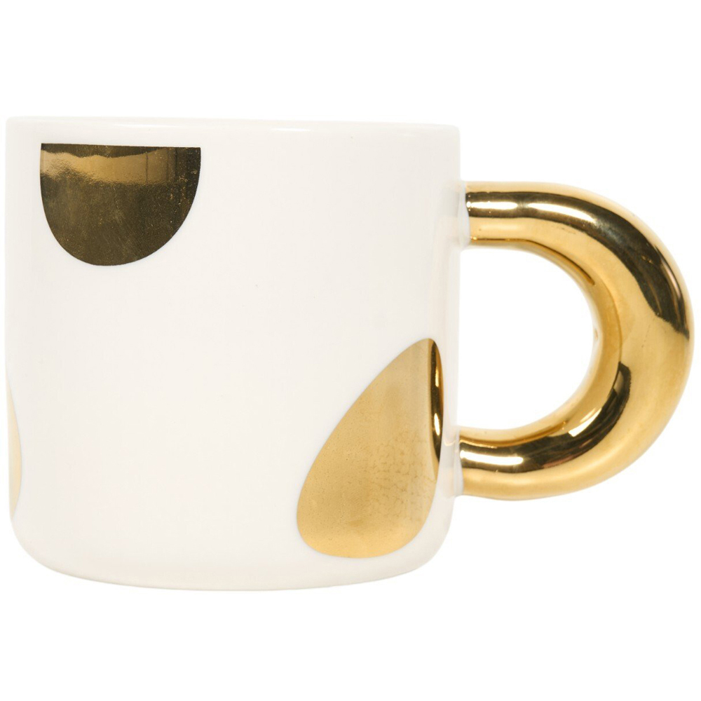 Gold Decal Mug with Metallic Handle White Image 1