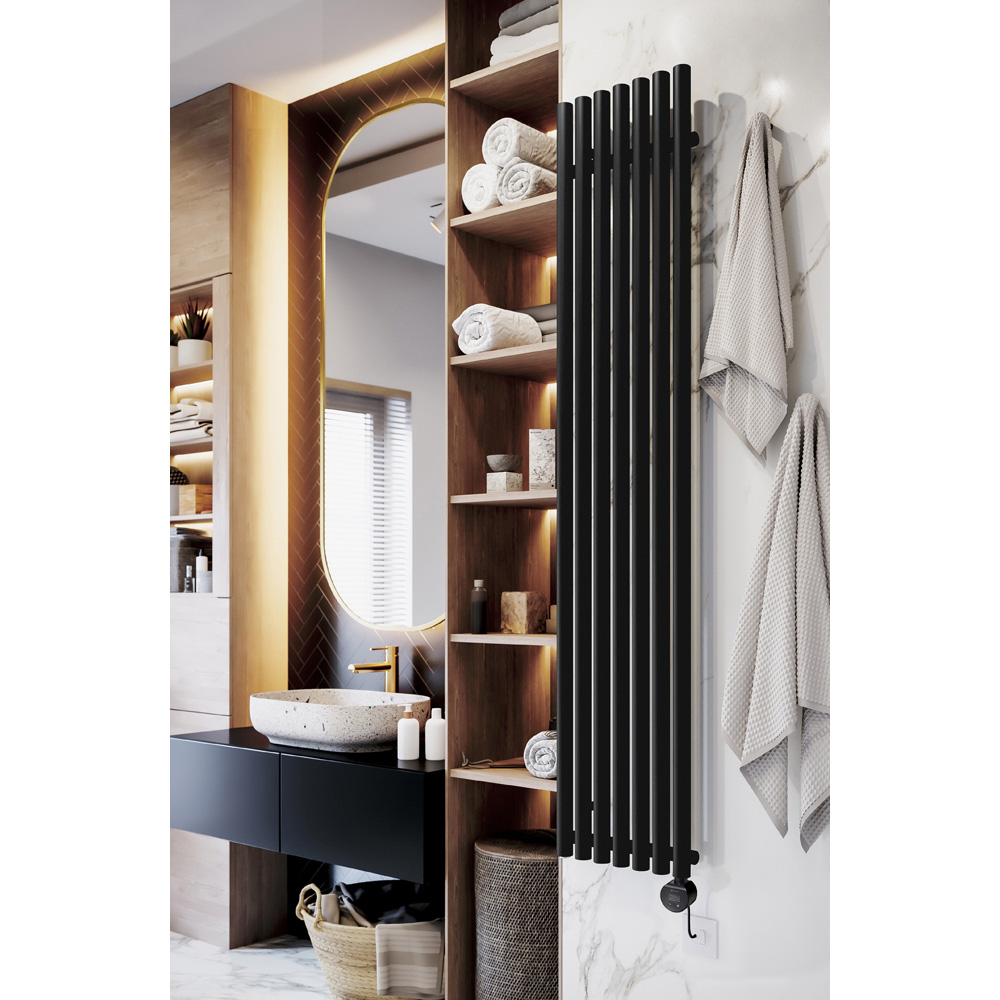 Terma Rolo-Room E Wi-Fi Heban Black Electric Radiator 800W 1800 x 370mm Image 2