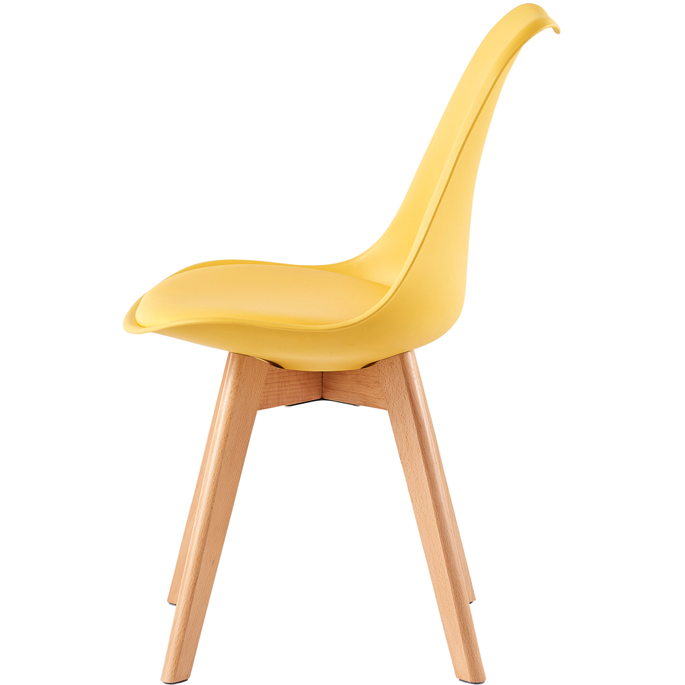 Eva Set of 2 Yellow Padded Dining Chairs Image 5