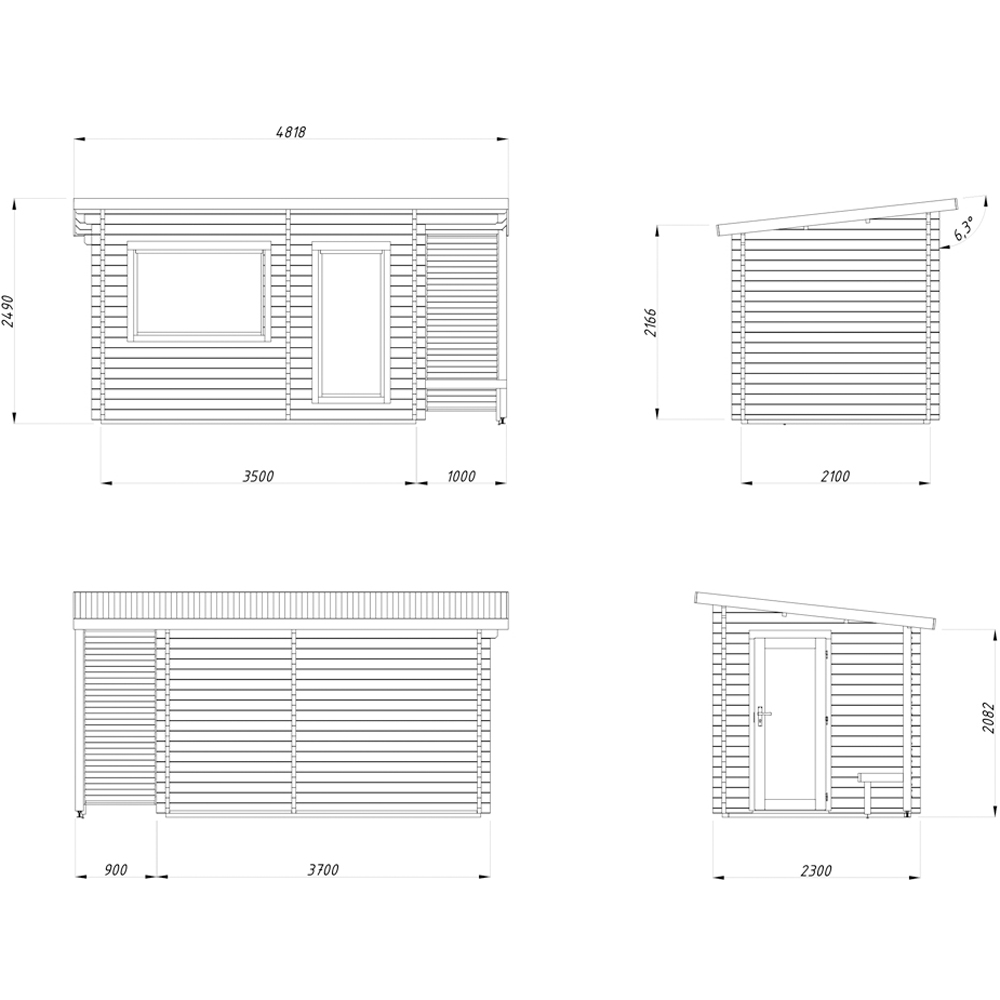 Palmako Sanna 11.4 x 8.8ft Pent Outdoor Sauna Image 9