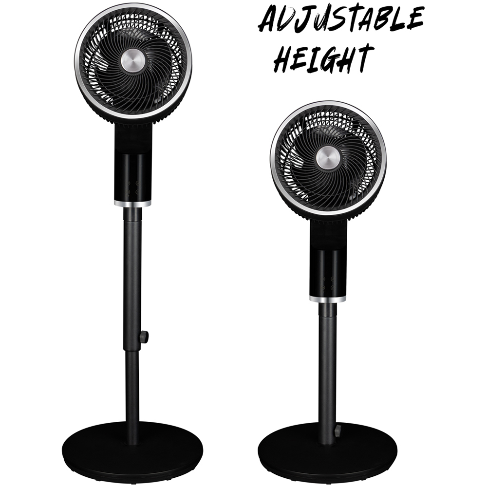TCP Black Quiet Powerful Cooling 3D Oscillation Remote Control Pedestal Fan Image 3