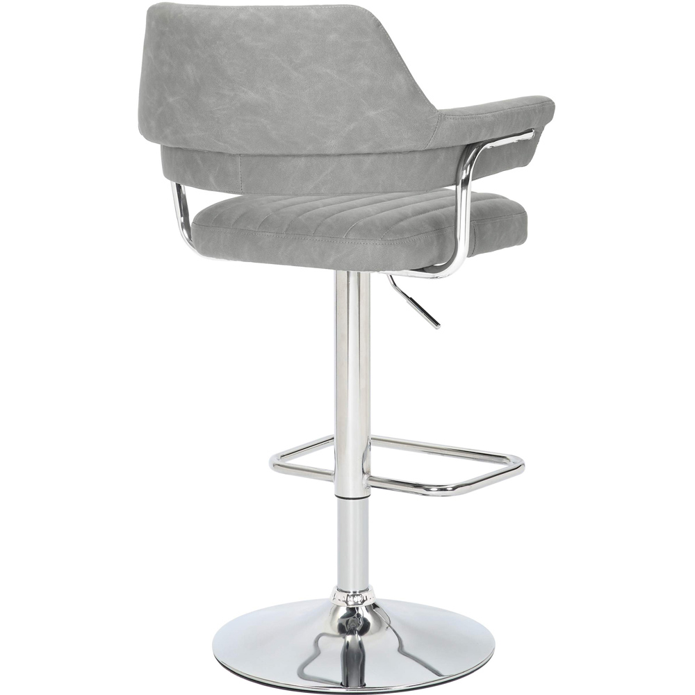 Shankar Cortez Grey Leather Light Bar Stool Set of 2 Image 4