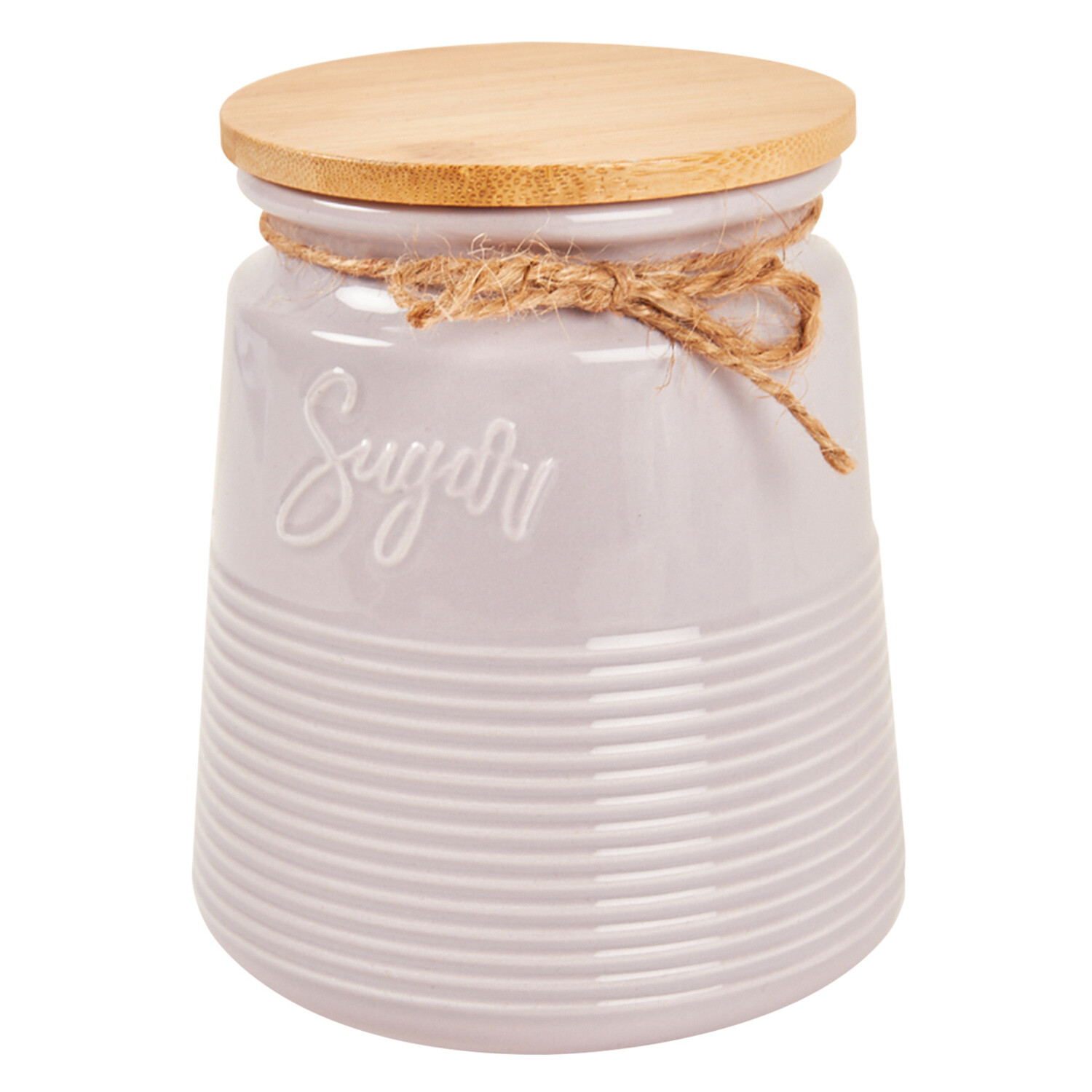 Ribbed Canister with Twine - Sugar Image 2