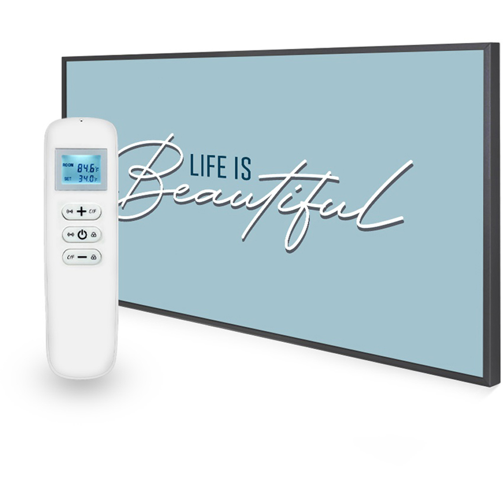Mirrorstone Nexus Life Is Beautiful Quote Wi-Fi Infrared Heating Panel 580W 595 x 995mm Image 3