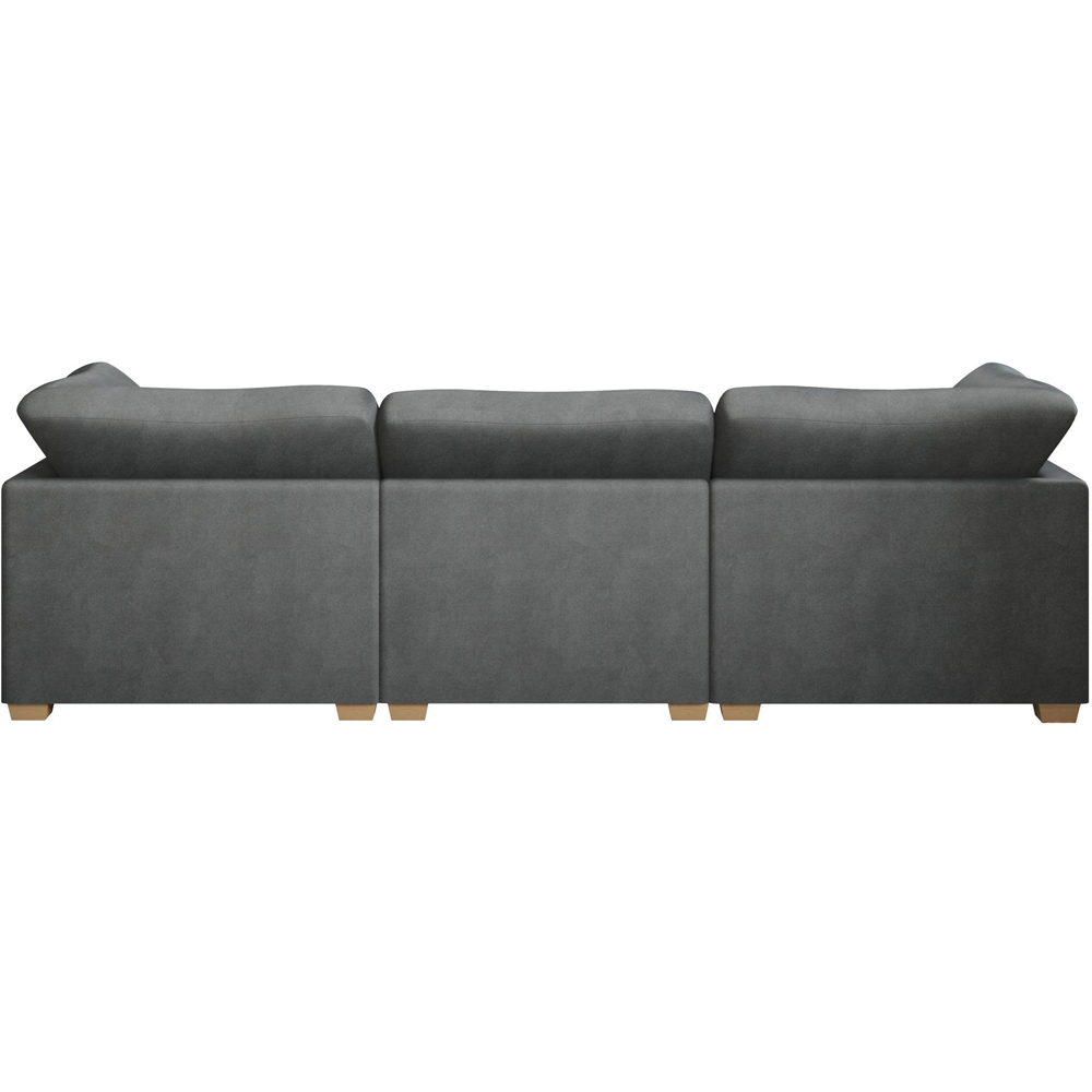 Nestle 5 Seater Steel Plush Velvet Fixed Back U-Shape Sofa Image 5