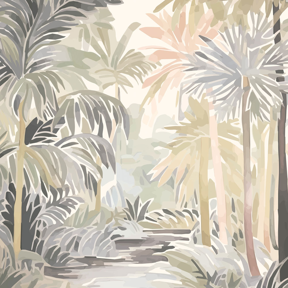 Origin Murals Pretty Palms Multi Wall Mural Image 2