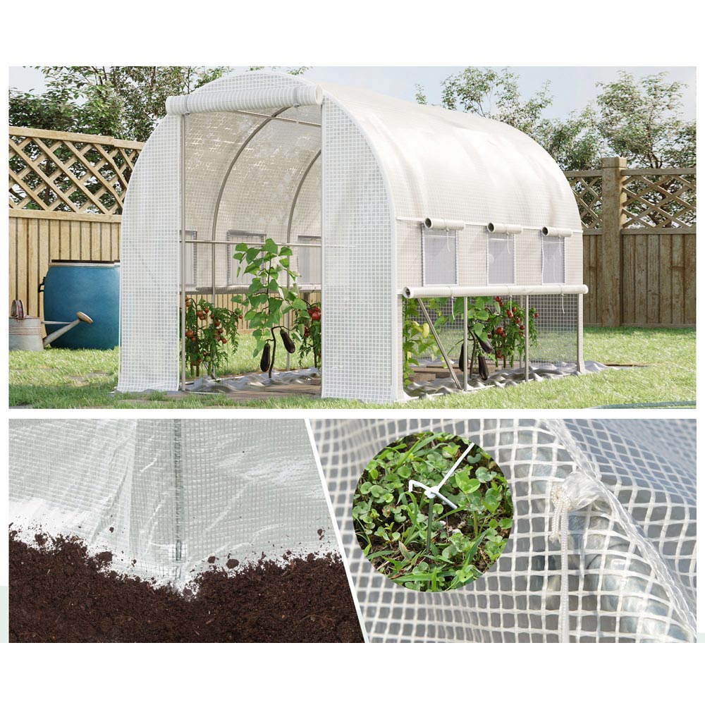 Outsunny White 6.6 x 9.8ft Large Outside Greenhouse Image 6