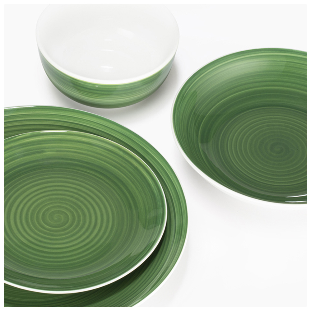 Waterside Spinwash Forest Green 16 Piece Dinner Set Image 3