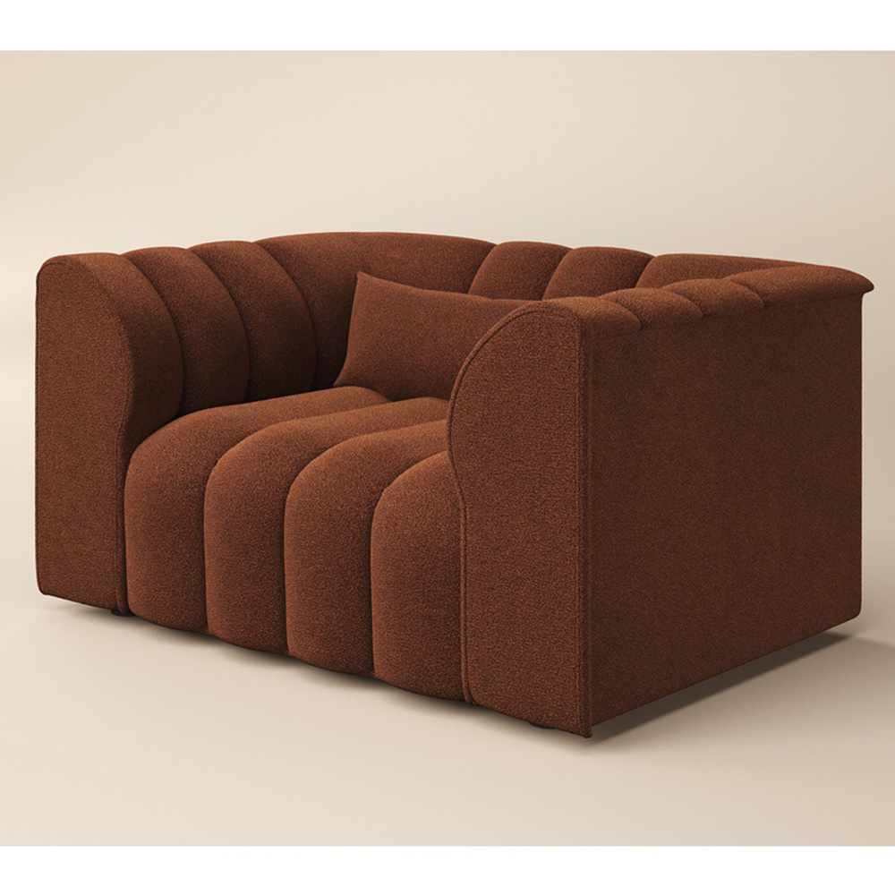SOLACE+CO Halle Burnt Orange 2 Seater Loveseat Sofa Image 2