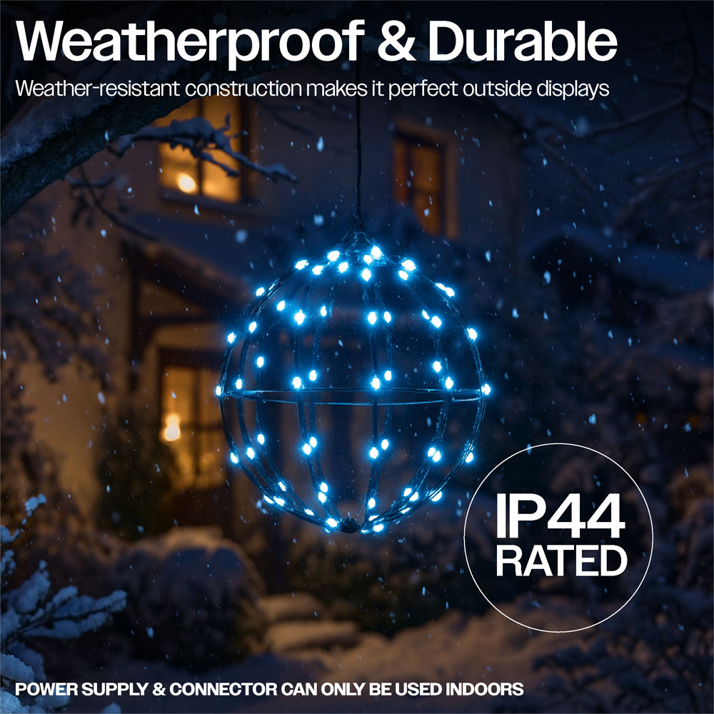 Xmas Haus Black RGB Mini Seed LED Smart Foldable Ball Light with Remote 40cm Image 4