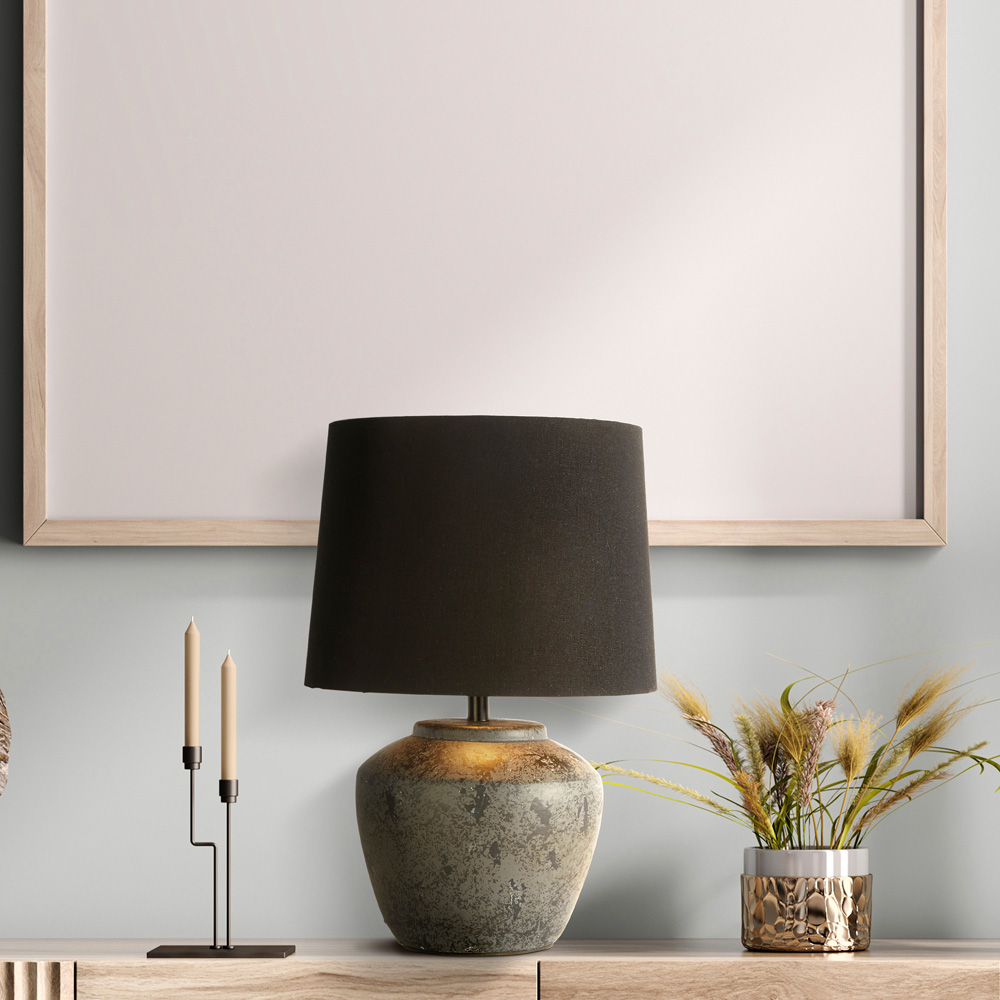 Lighting Collection Black Ceramic Lamp Image 2