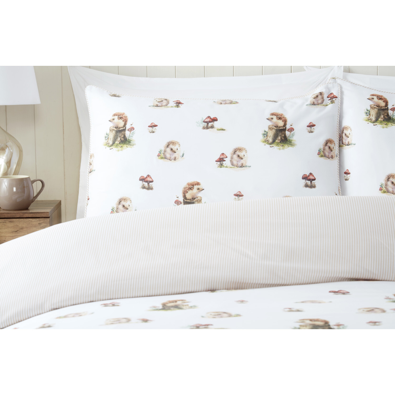 Divante Hettie the Hedgehog Duvet Cover and Pillowcase Set - Natural / Superking Image 3