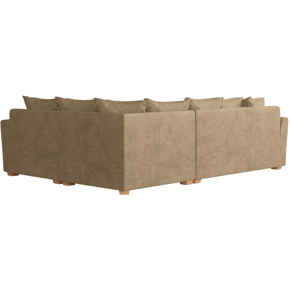 Wendleberry 3 Seater Mink Plush Velvet Scatter Back Right Hand Corner Sofa Image 4