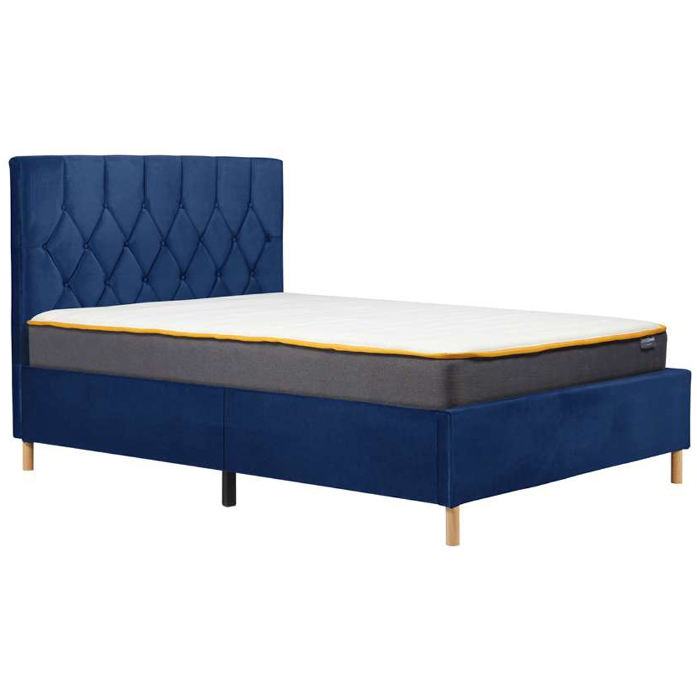 Loxley Small Double Blue Fabric Bed Image 3