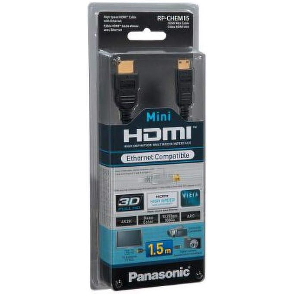 Panasonic RP-CHEM15E-K Black Mini HDMI to HDMI Cable with Ethernet Support 1.5m Image 2