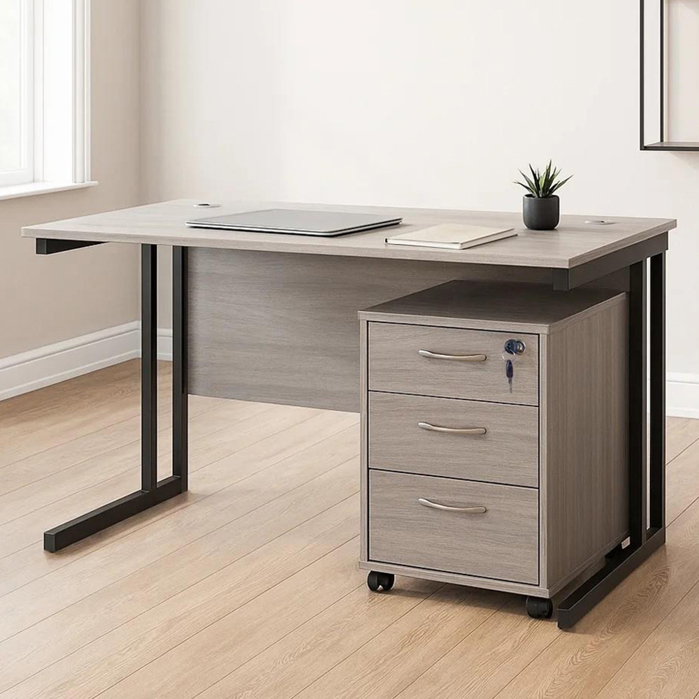 Kosy Koala Grey Wooden Office Desk with Drawer Unit Image 1