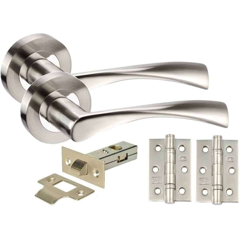 Golden Grace Duo Chrome Twist Astrid Door Handle Set 4 Pack Image 2