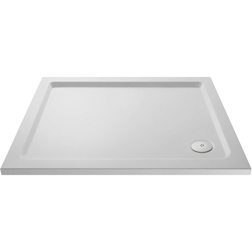 nuie White Slip Resistant Rectangular Shower Tray 1200 x 700mm Image 1