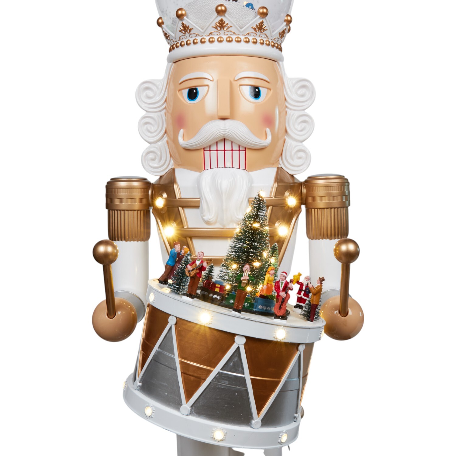 XL Standing Nutcracker Model White and Gold Image 4