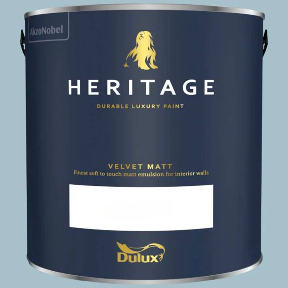 Dulux Heritage Walls and Ceilings Light Teal Velvet Matt Emulsion Paint 2.5L Image 2