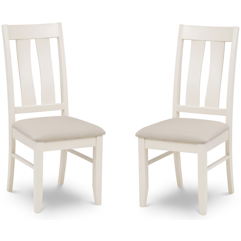 Julian Bowen Pembroke Set of 2 Ivory Dining Chairs Image 2