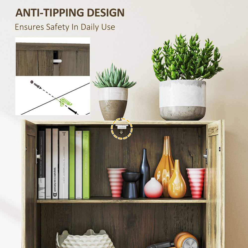 Portland 2 Door Grey Wooden Kitchen Cabinet Image 4