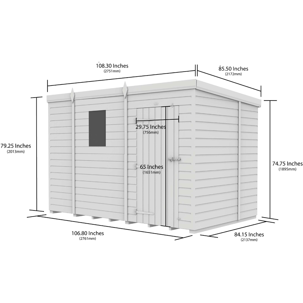 DIY Sheds 9 x 7ft Tongue and Groove Timber Pent Garden Shed Image 9