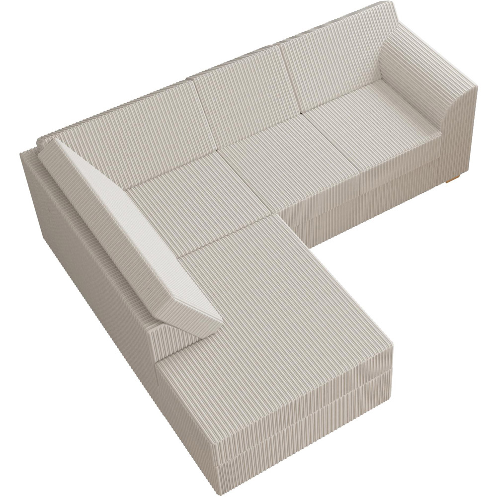 Modo 3 Seater Stone Jumbo Cord Left Hand Fixed Back L-Shape Corner Sofa Image 3