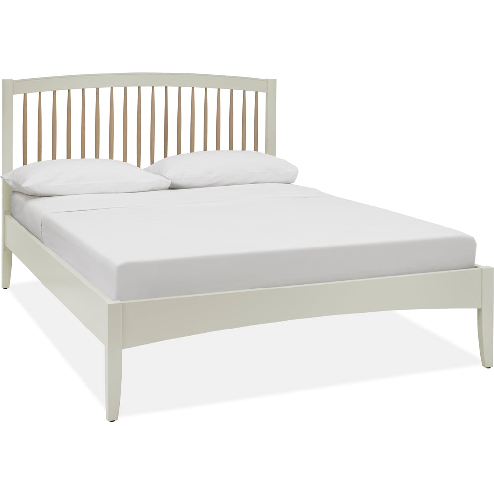 Bentley Designs Whitby King Size Scandi Oak and Soft Grey Spindle Low Footend Bedstead Image 2