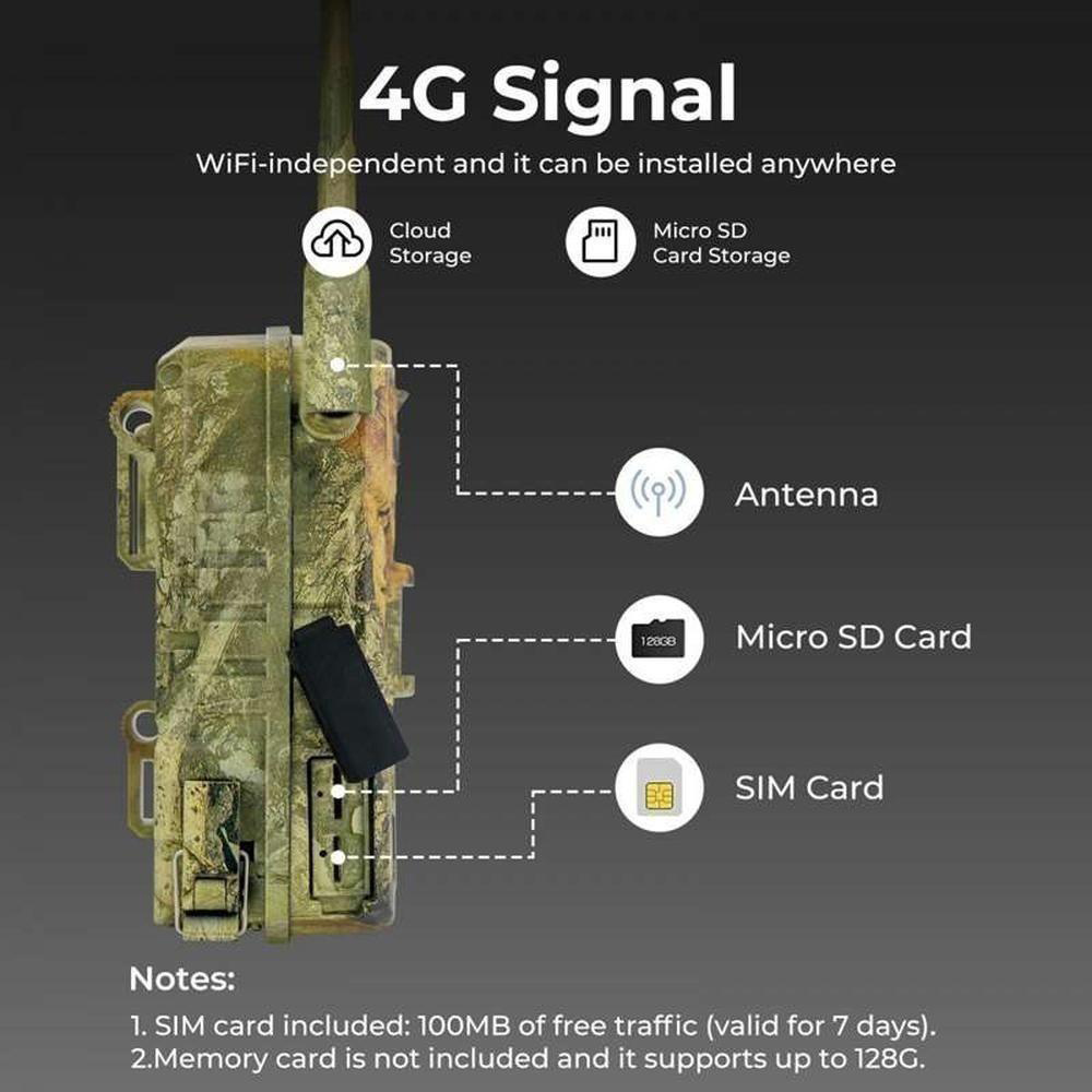 Callow 4G Wildlife Trail Camera with Solar Panel Image 3