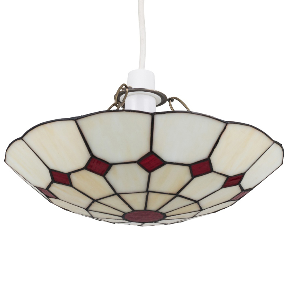 ValueLights Cortez Tiffany Red Glass Pendant Light Shade Image 1