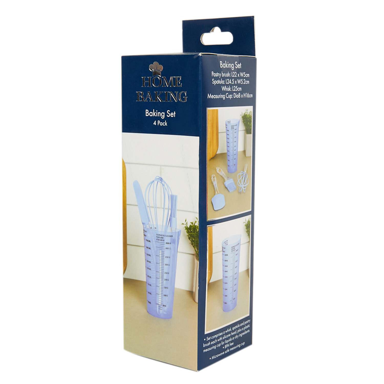 Pack of 4 Silicone Baking Set with Jug - Blue Image 2