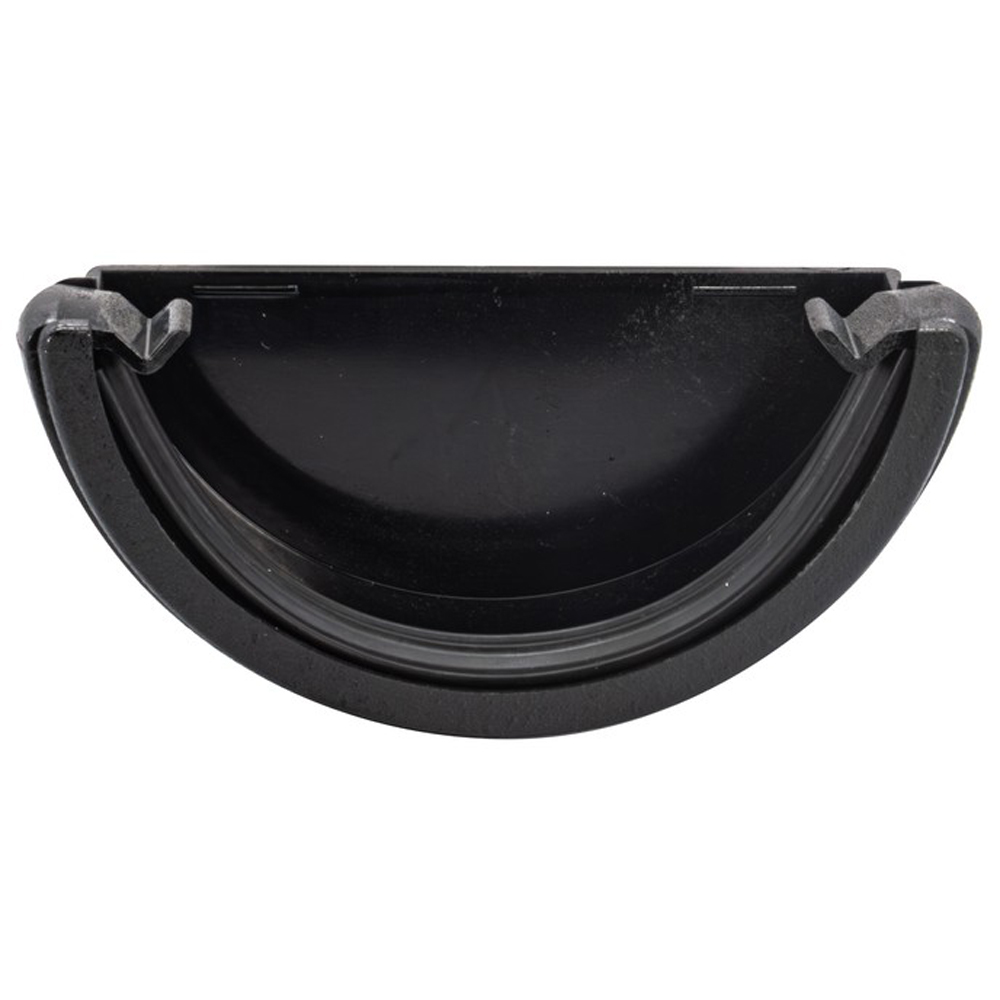 FloPlast Half Round Gutter External Stop End Cast Iron Effect 112mm Image 2