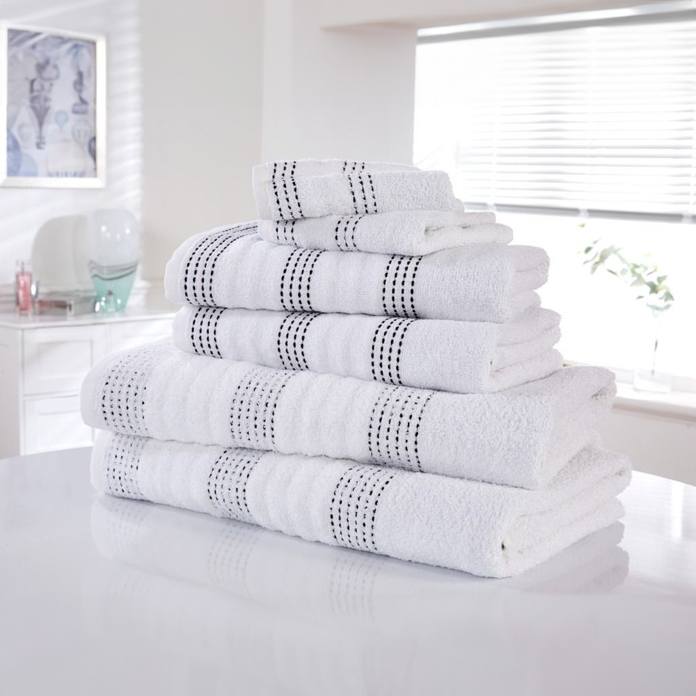 Rapport Home Spa Super Soft and Absorbent Cotton White Hand Towel Image 2
