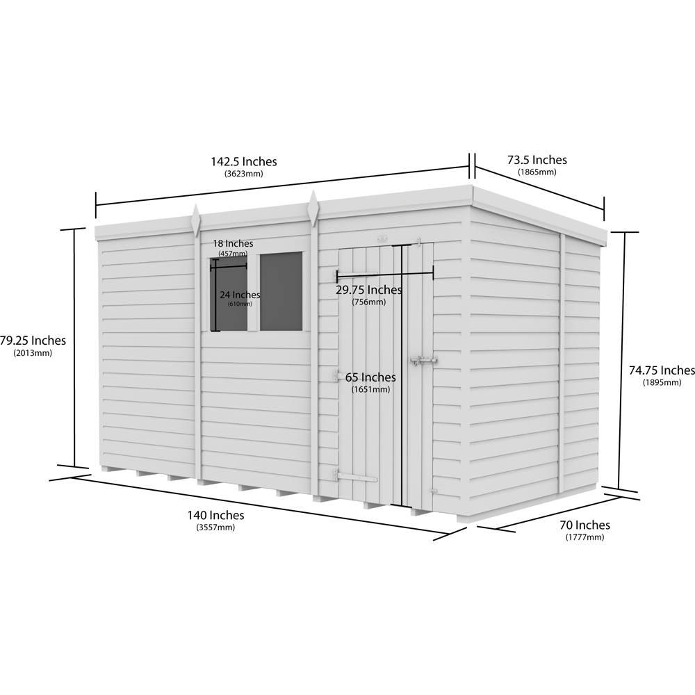 DIY Sheds 12 x 6ft Tongue and Groove Timber Pent Garden Shed Image 9