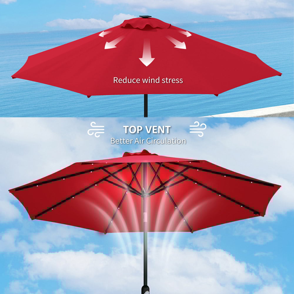 Outsunny Red Parasol Replacement Canopy 300cm Image 7