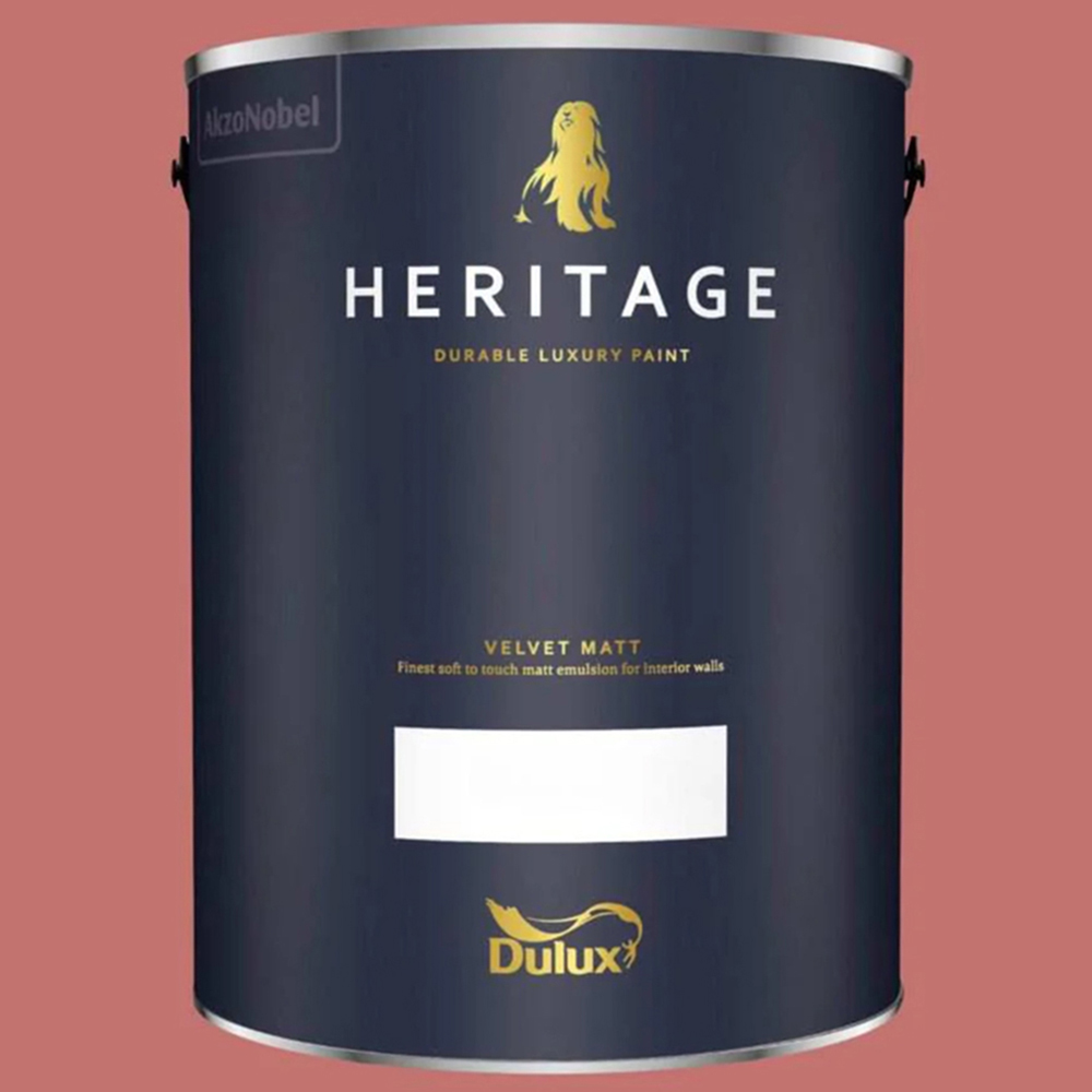 Dulux Heritage Walls and Ceilings Coral Pink Velvet Matt Emulsion Paint 5L Image 2