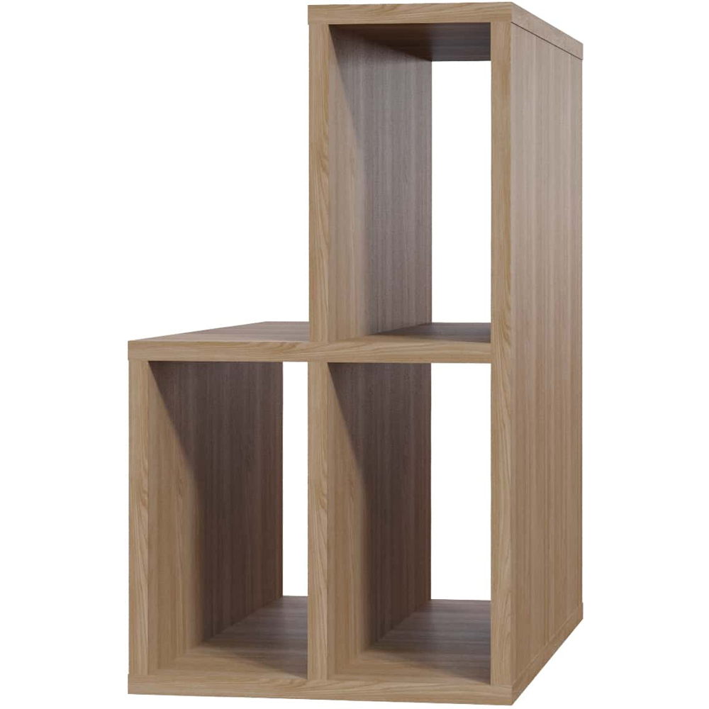 Decorotika Lemont 4 Shelf Oak Side Table Image 2