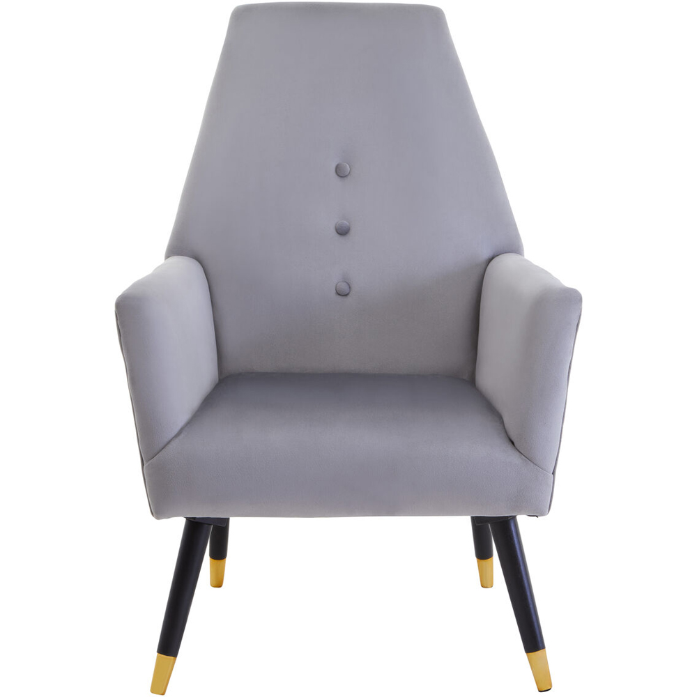 Premier Housewares Loretta Grey Velvet Button Tufted Accent Chair Image 3