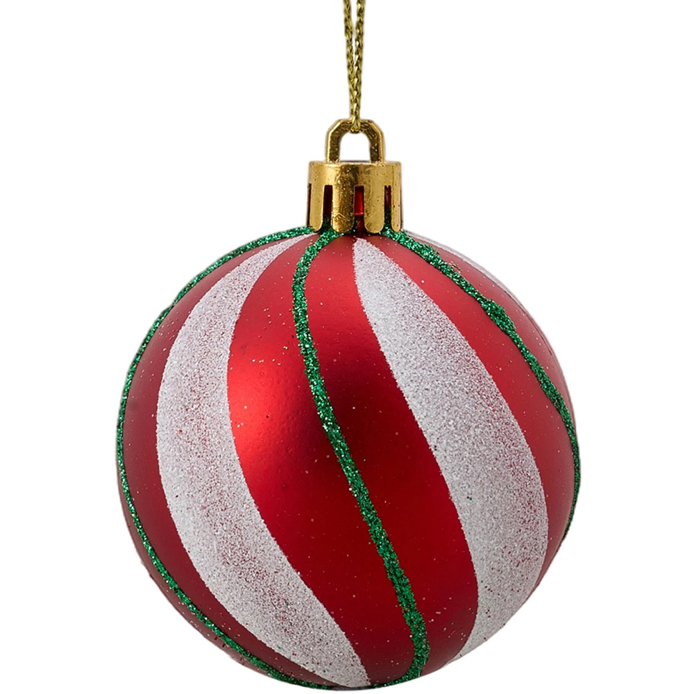 Living and Home Red Green and White Christmas Tree Decoration Ornaments 30 Pack Image 4