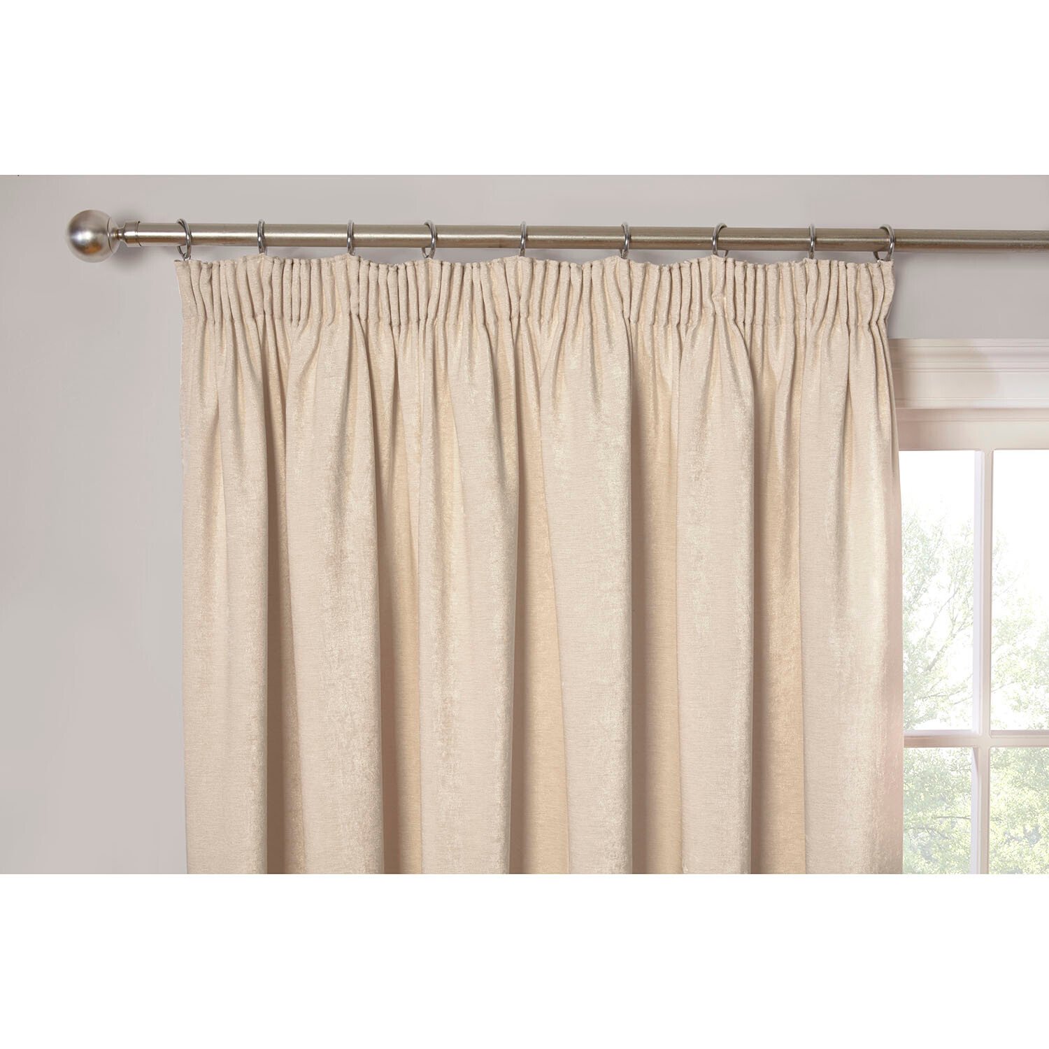 Chenille Taped Curtains - Natural / 168cm / 229cm Image 3