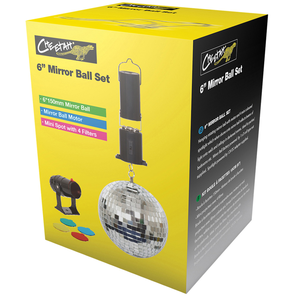 Cheetah Mirror Ball Set 6 inch Image 3