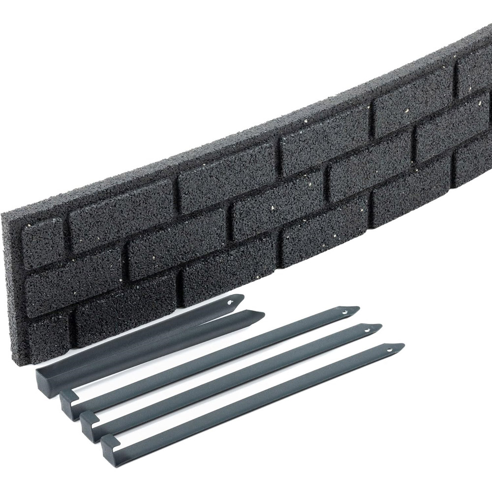 Garden Gear 15 x 120cm 2 Pack Grey Ultra Curve Bricks Garden Border Edging Image 3