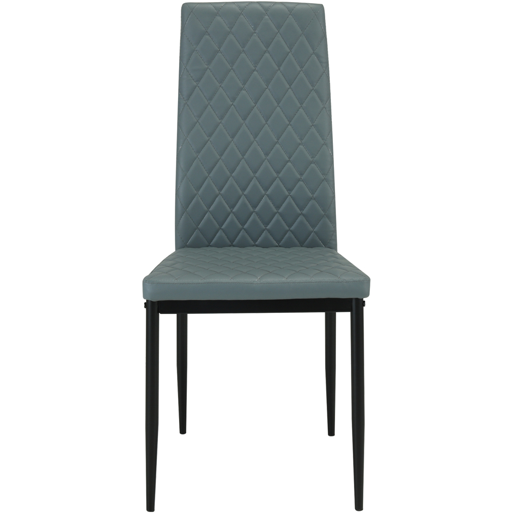 Indoor Living Emily 4 Seater Leather Marble Top Dining Set Grey Image 4
