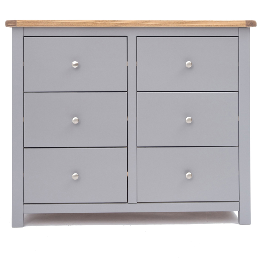 Cabinet Bits Mirano 6 Drawer Grey Chrome Knob Chest of Drawers Image 2