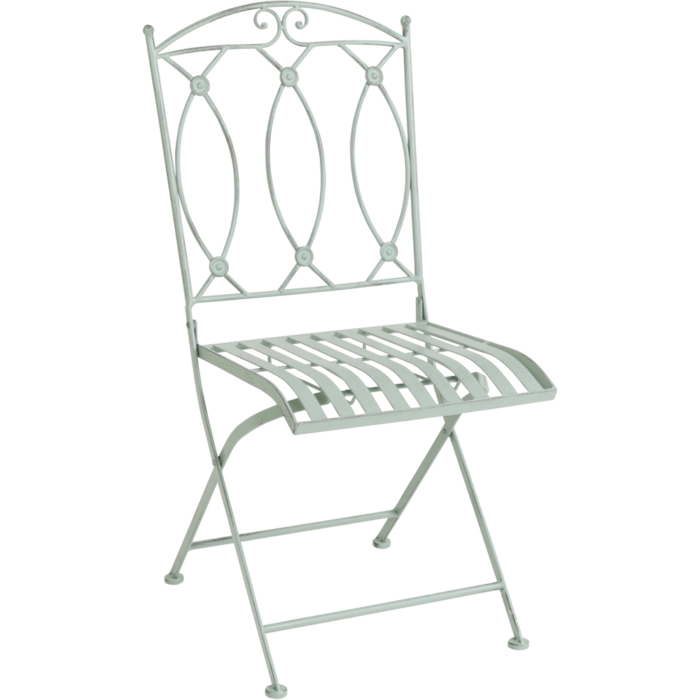 Charles Bentley 2 Seater Heritage Green Decorative Rustic Metal Garden Bistro Set Image 4